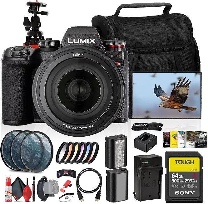 Panasonic LUMIX S1 IIE Camera with 24-105mm Lens & Battery Bundle - B0FFBNXM84