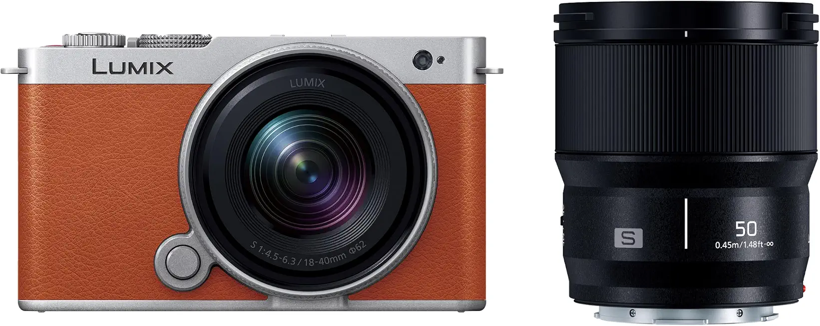 Panasonic LUMIX S9 Full-Frame Mirrorless Camera with S 18-40mm F4.5-6.3 + 50MM 1.8 Lens, (Orange) - B0F9W9GD29