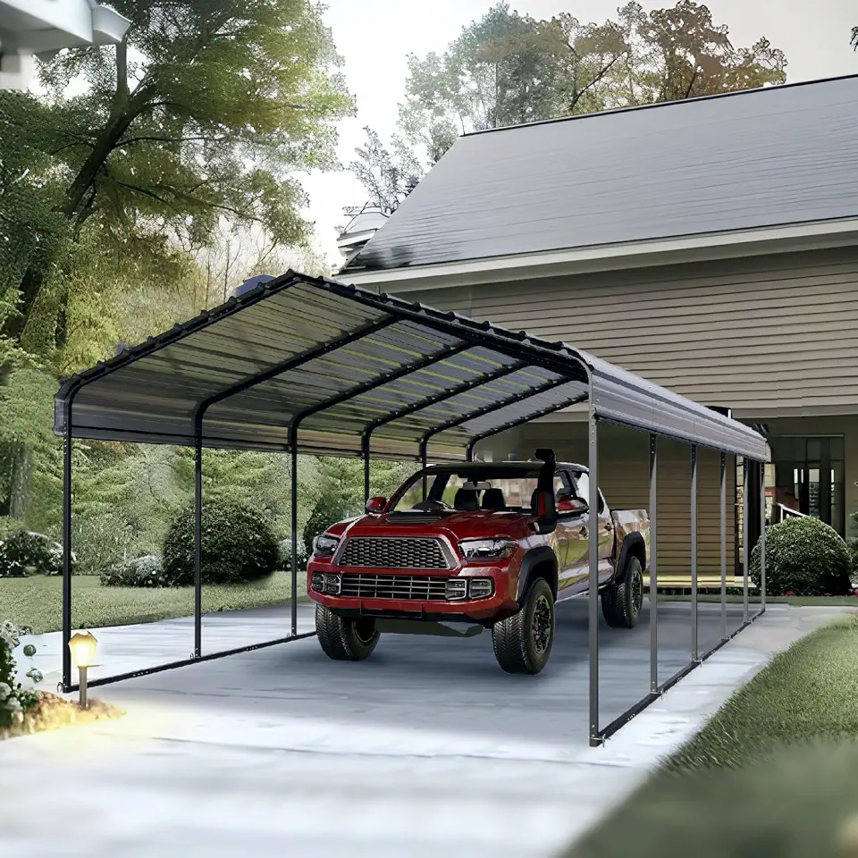PHI VILLA 12x25 Carport, Metal Carports Canopy Heavy Duty Car Port Garage | Portable Cars - B0GY4LC8NS