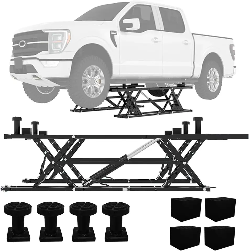 Portable Car Lift 5000 LBS, Adjustable Quick Jack with Locking Levers, 26" Max Height Scissor - B0G6KKD4D4