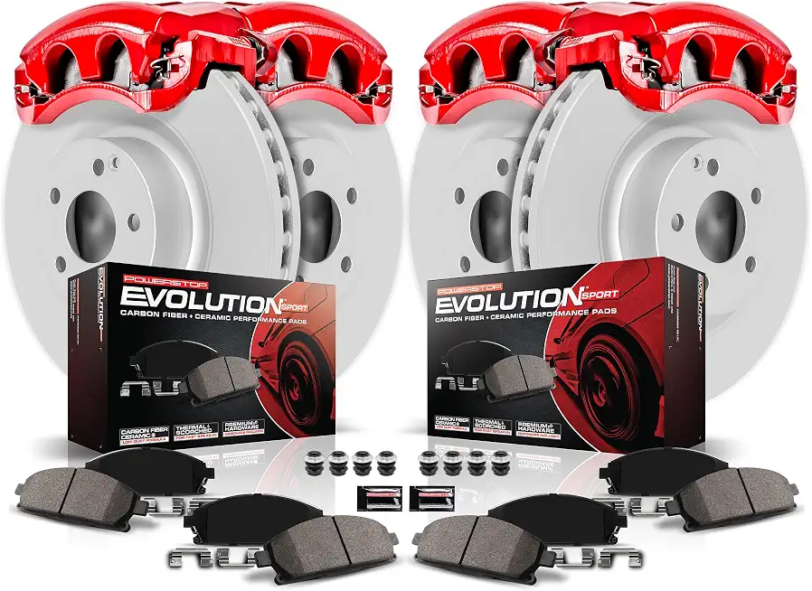 PowerStop Front and Rear Brake Kit for Ford F-150 2015-17 - Fully Coated Disc Rotors - B0H42KXD8N