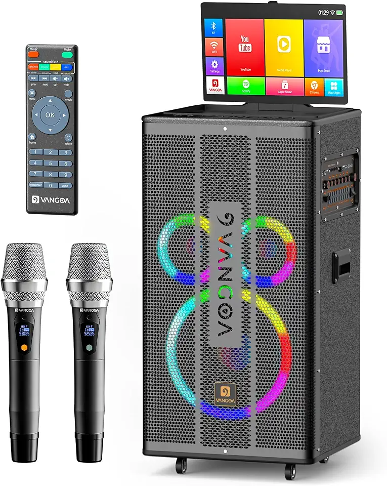 Professional Karaoke Machine for Adults with Lyrics Display Screen, WiFi Karaoke System Bluetooth Portable Karaoke - B0CZLFS3YV