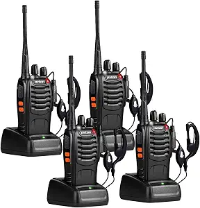pxton Walkie Talkies Long Range for Adults with Earpieces,16 Channel Walky Talky Rechargeable Handheld Two - B08MKT9B7X