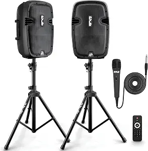 Pyle Active + Passive PA Systems - Dual 8inch 700 Watt Max Power Output Speaker - B01LX4M421