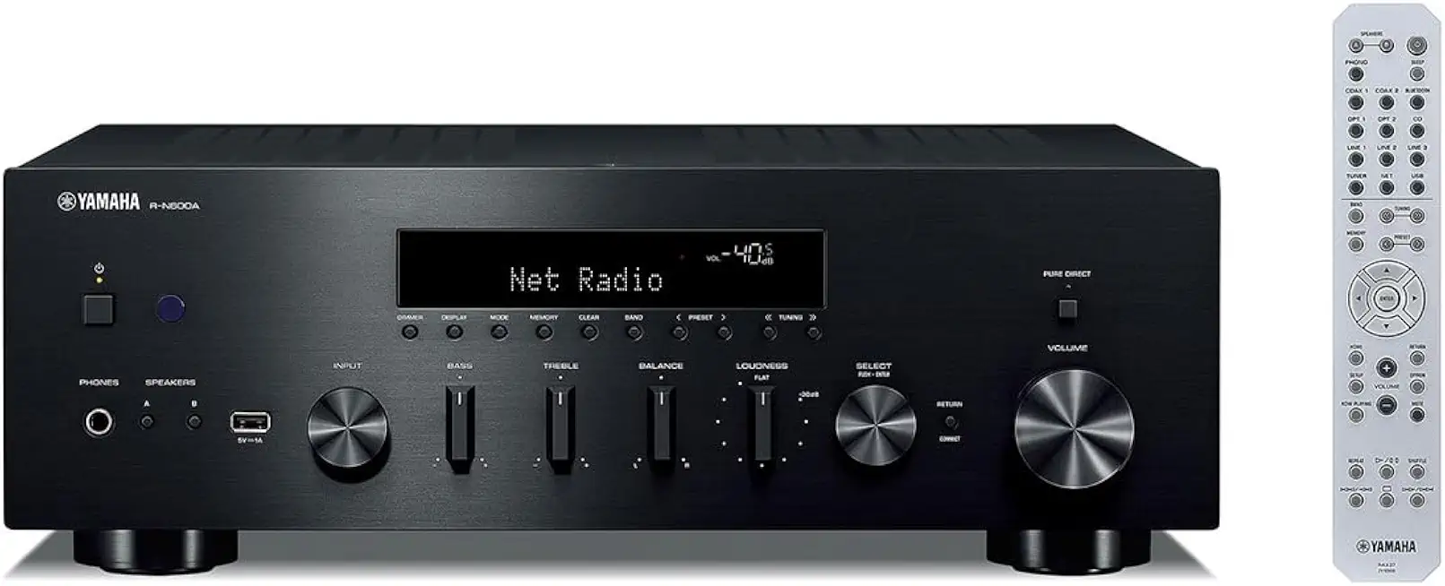 R-N600A Network Receiver with Streaming, Phono and Built-in DAC, Black - B0CK8MB2R8