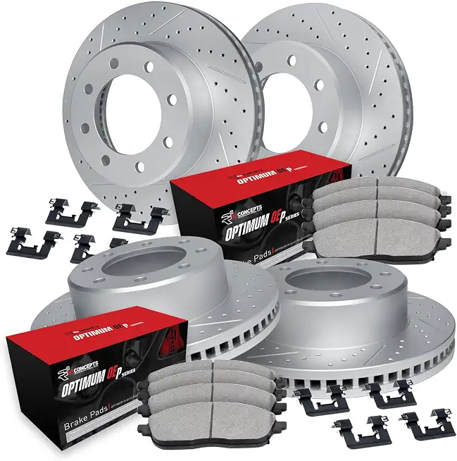 R1 Concepts Front and Rear Brake Kit Fits 2019-2024 Ram 2500, 3500 | Optimum Oep - B0F7KGF67C