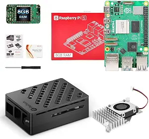 RasTech Raspberry Pi 5 8GB Kit with Active Cooler and Pi5 Case - B0DNF5JWB4