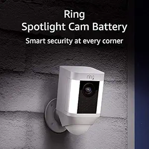 Ring Spotlight Cam Battery HD Security Camera with Built Two-Way Talk and a Siren Alarm, - B0758L64L9