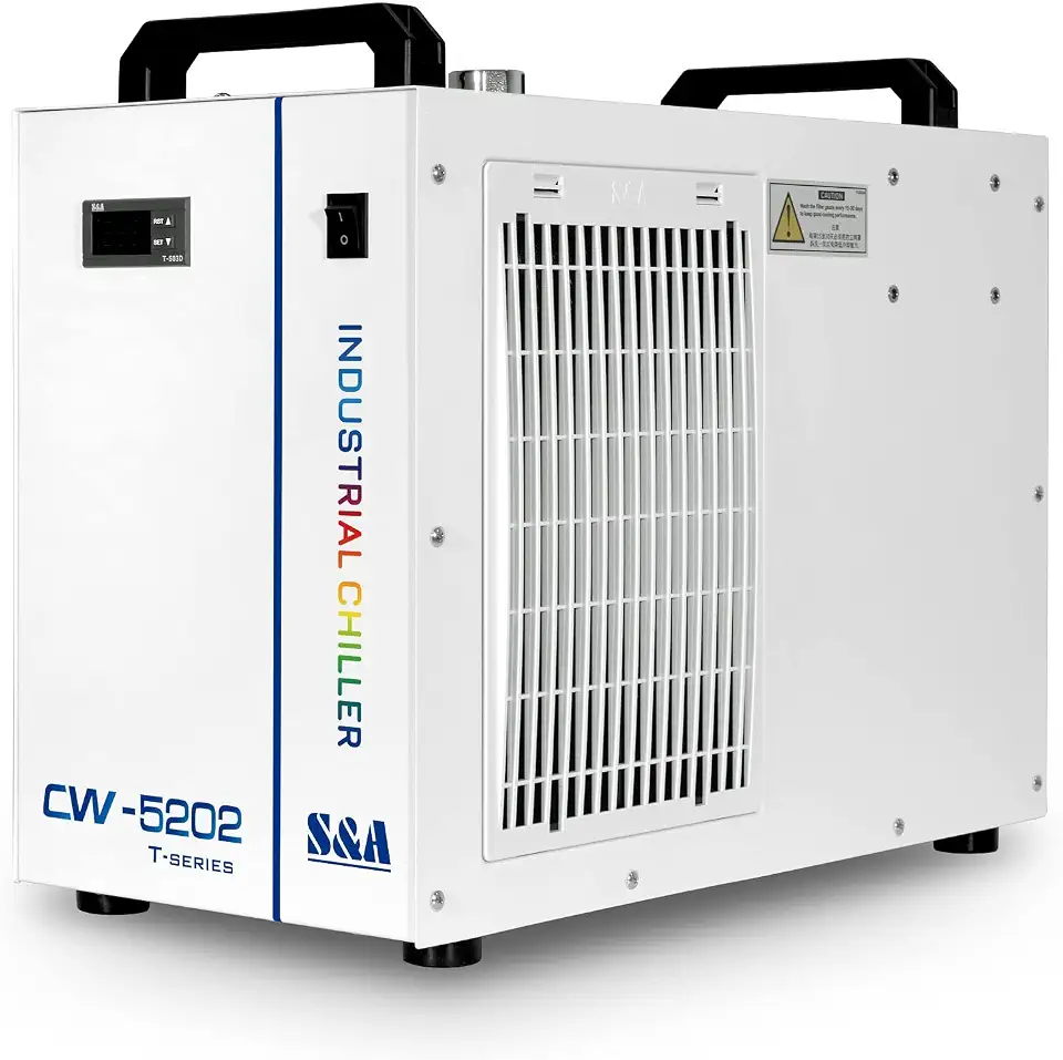 S&A Genuine CW-5202DH Industrial Water Chiller with 2 Inlets & Outlets for 80W - 150W - B09LH2XM5J