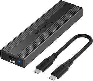 SABRENT Tool-Free NVMe & SATA M.2 SSD Enclosure, USB 3.2 Type-C (EC-SNVE) - B08RVC6F9Y