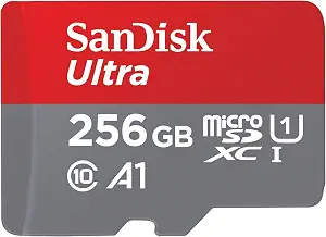 SANDISK 256GB Ultra microSD Card + Adapter, Up to 150MB/s Read Speeds - B0B7NV73PJ