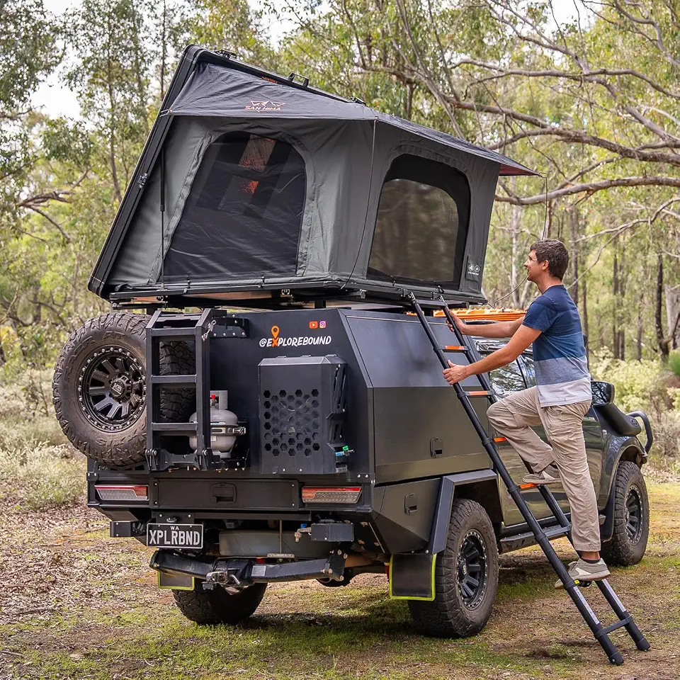 SanHima Rooftop Tent Hard Shell - Hotham Side Overland Aluminium Roof Top Tent Side-Open Design, - B0HFRGYVGW