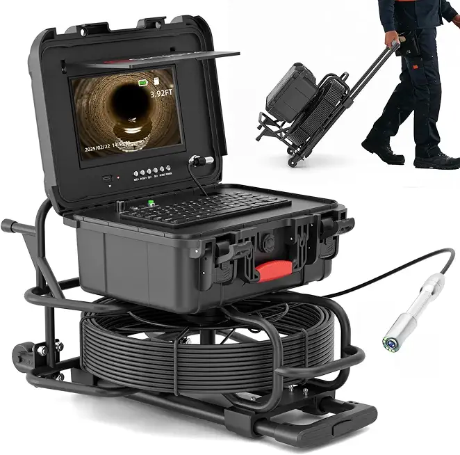 Sanyipace Self-Leveling Sewer Camera 100FT/30M with 512Hz Transmitter - B0DSJGPDB6