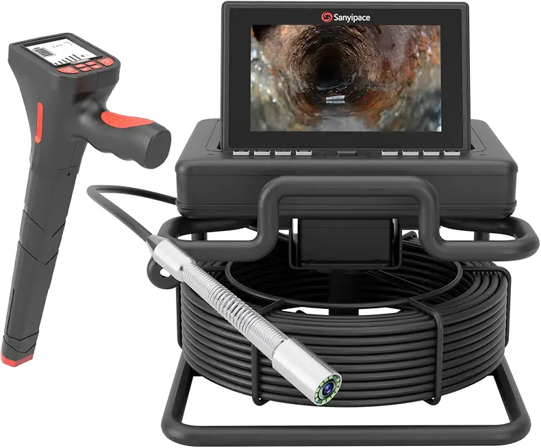 Sanyipace Sewer Camera Self-Leveling, 165FT/50M Sewer Camera with Locator - B0GGRXRZZV