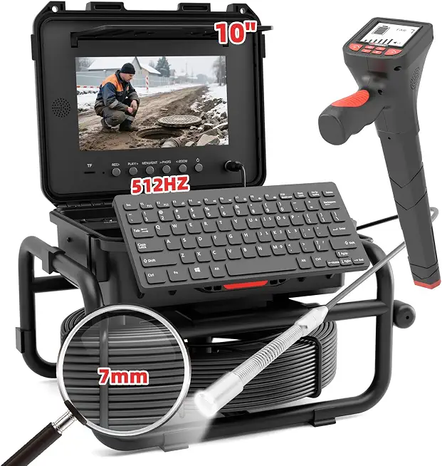 Sanyipace Sewer Camera with Pipe Locator,512Hz Transmitter,Distance Counter - B0GVXH3BJW