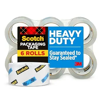 Scotch Heavy Duty Shipping Packing Tape, Clear, Shipping and Packaging Supplies, 1.88 in. x 54.6 - B000087KUA
