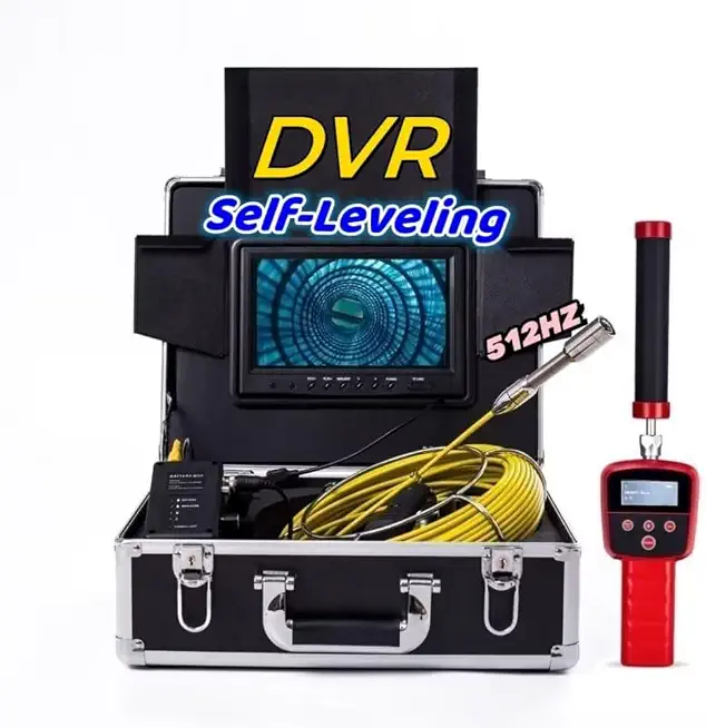 Self Leveling Sewer Inspection Camera with 512hz Locator,50M/165ft Cable Portable Pipe Inspection Camera with 9" - B0D2XVFHBP