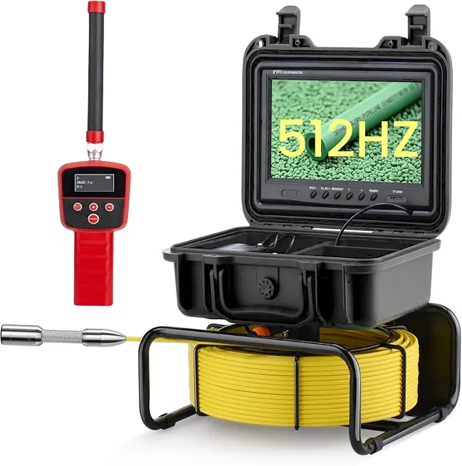 Sewer Camera, 9-Inch Pipe Inspection Camera with Dvr and Self-Leveling, 512hz, Ip68 Waterproof, Suitable for - B0DBYQ2F4S