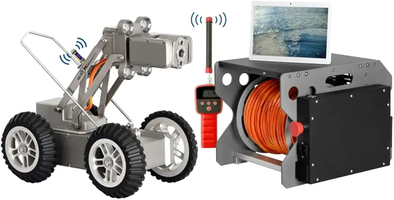 Sewer Camera Robot,512hz Trainsmitter and Receiver All-Metal Anti-Oxidation and Corrosion Resistant Body IP68 Sewer Pipe - B0C5Y56CY9