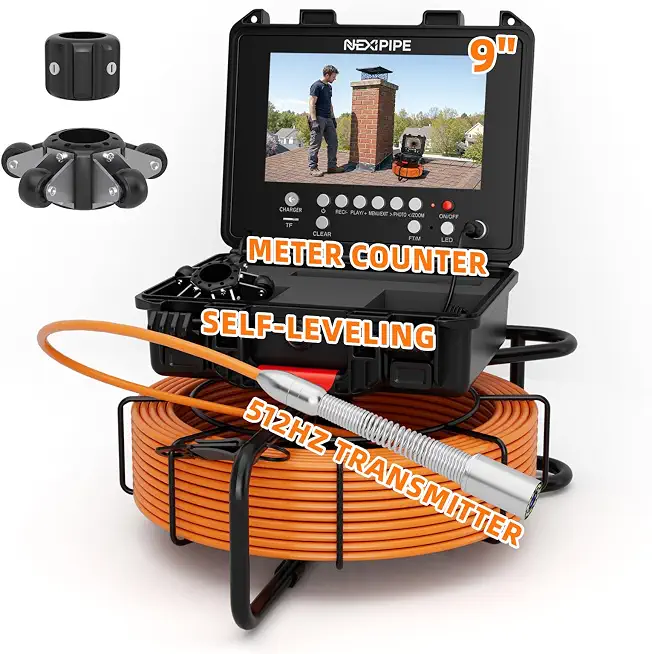 Sewer Camera Self-Leveling 512Hz, 0.28in 165FT Thicker Cable - B0H3J2Z619