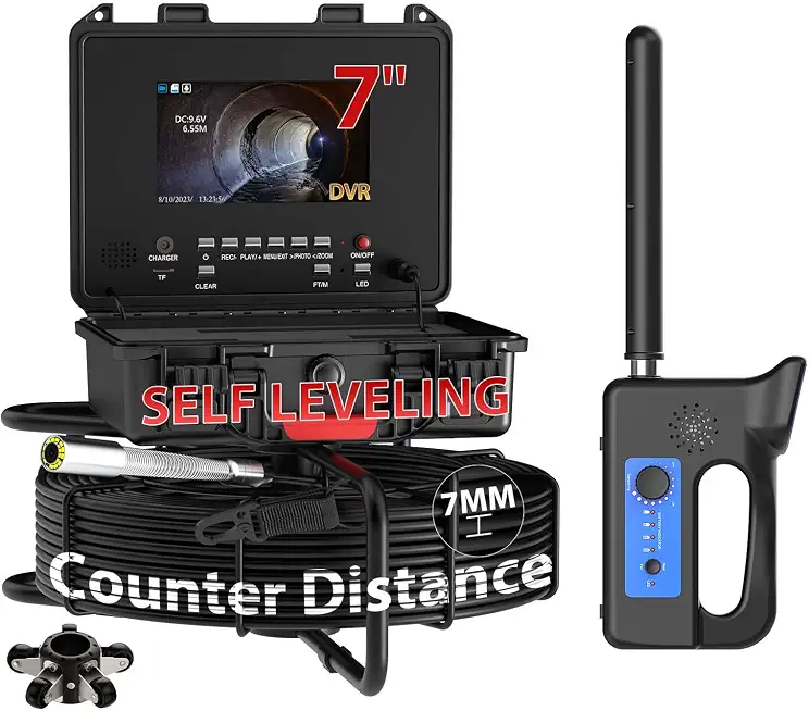 Sewer Camera with 512Hz Locator,7 Inch Pipe Inspection Camera, 50m/165ft Cable, DVR Video Audio, Distance - B0H6FNMP3M