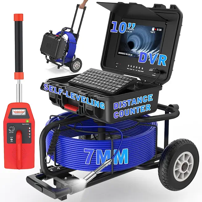 Sewer Camera with Locator, 10"HD Industrial Borescope Drain Camera with Self Leveling, IP68 Endoscope Pipe - B0FK4M9ZNV