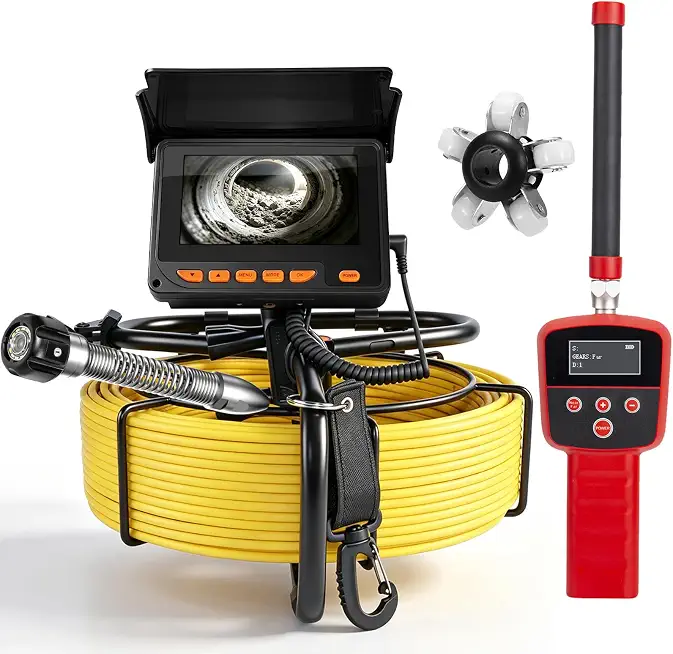 Sewer Camera with Locator 150FT,HD 23MM Probe,32GB Plumbing Drain Camera Snake with 12 Light,Upgraded Spool,4.3'' - B0H4Y7Z2ZG