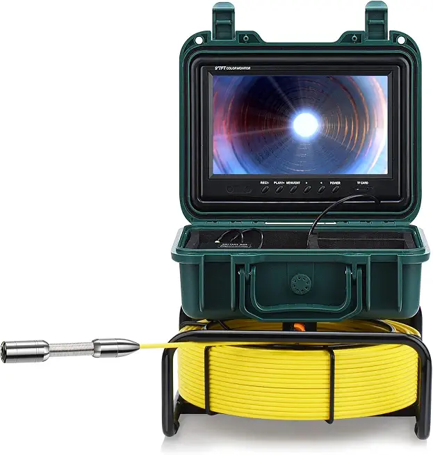 Sewer Camera with Locator 164FT,Self Leveling Plumbing Drain Borescopes,9" HD DVR Screen,23MM Pipe Cameras Snake - B0F6W9GGRR