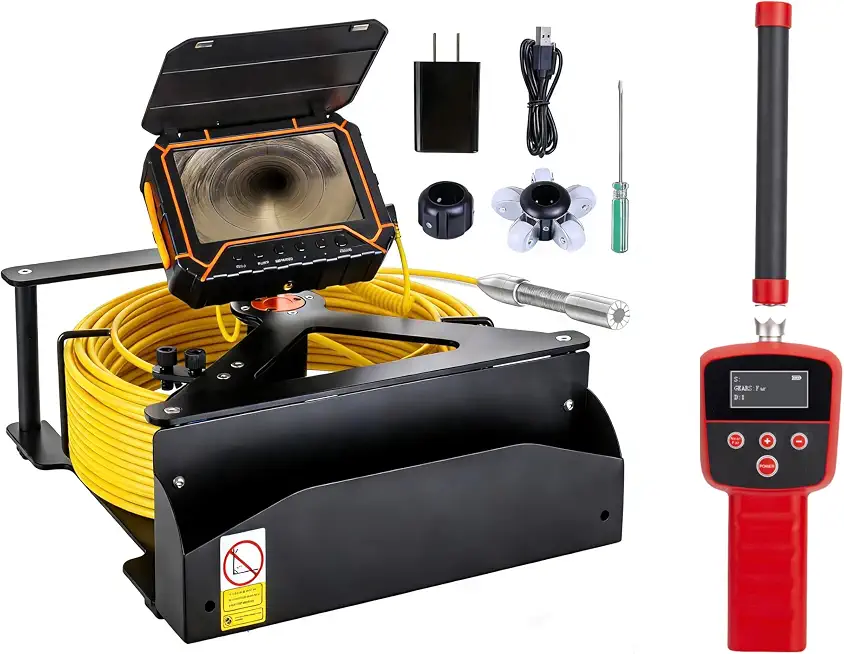 Sewer Camera with Locator 512hz,Drain Camera 100ft, 5" HD with DVR Function & 32GB, Industrial - B0GKMG4KMN