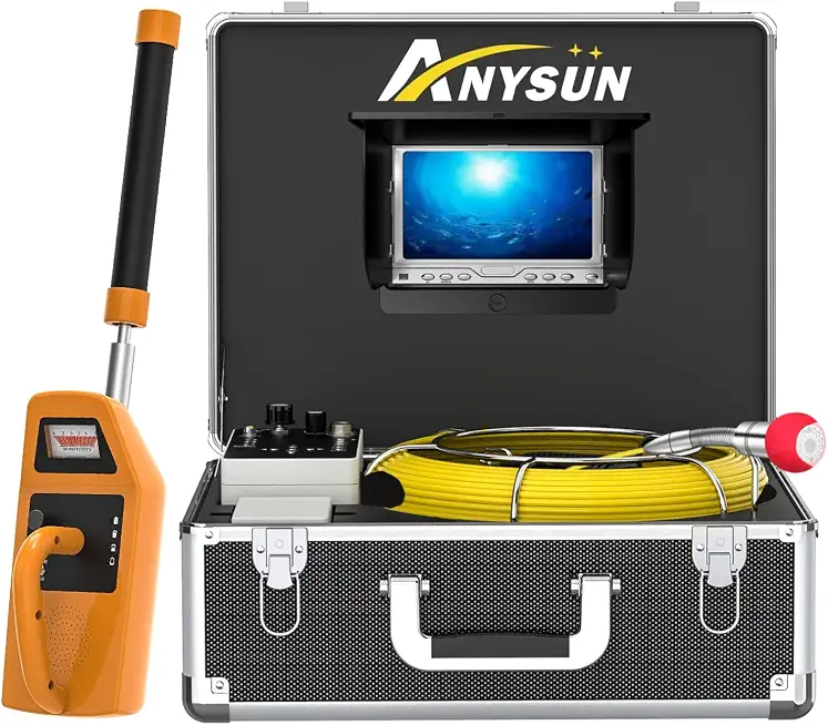 Sewer Camera with Locator, Anysun 165FT with 512HZ Locator Set and Receiver for Drain Plumbing - B09HSC4Q8Y