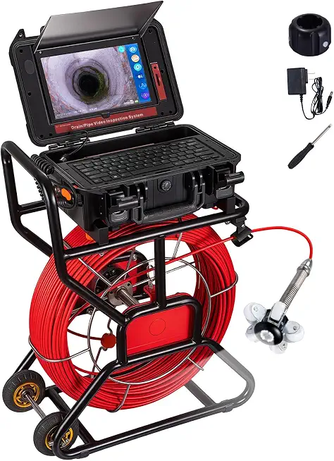 Sewer Camera with Locator Self Leveling 165 FT,10'' 32GB Touch Screen,JQKJCAM HD Plumbing Drain Camera - B0FL7GXYML