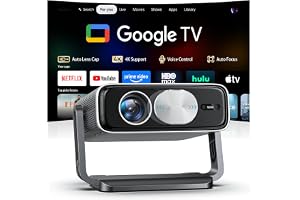Smart 4K Projector [Bundled with Google TV Stick] with WiFi and Bluetooth, 3000ANSI, Auto Lens - B0HF4LTYH9