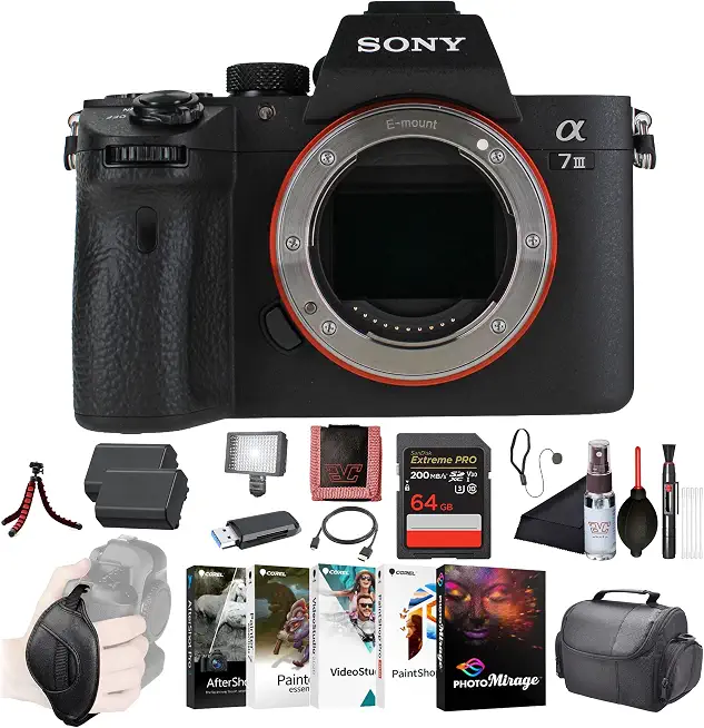 Sony a7 III Mirrorless Camera 24.2MP (ILCE7M3/B) & Battery Bundle - B0CS3XCZM5