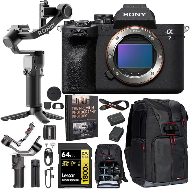 Sony a7 IV Full Frame Mirrorless Camera Body ILCE-7M4/B Filmmaker's Bundle Including DJI RS 3 - B0BSVLLD13