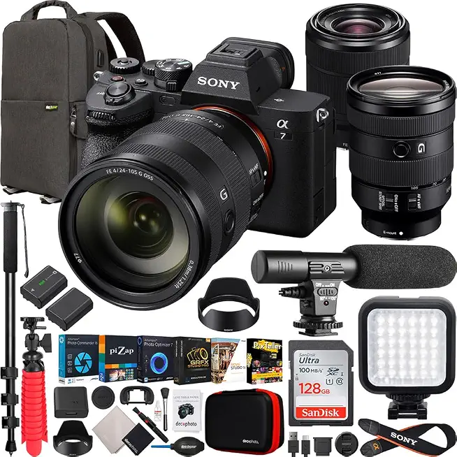 Sony a7 IV Full Frame Mirrorless Camera Body with 2 Lens Kit FE 24-105mm F4 - B0B26LK9T3