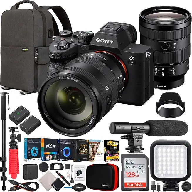 Sony a7 IV Full Frame Mirrorless Camera Body with FE 24-105mm F4 G OSS Zoom - B0B1VYV2XL