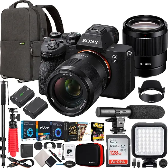 Sony a7 IV Full Frame Mirrorless Camera Body with FE 35mm F1.8 E-Mount Lens ILCE-7M4/B - B0B1W1PSM6