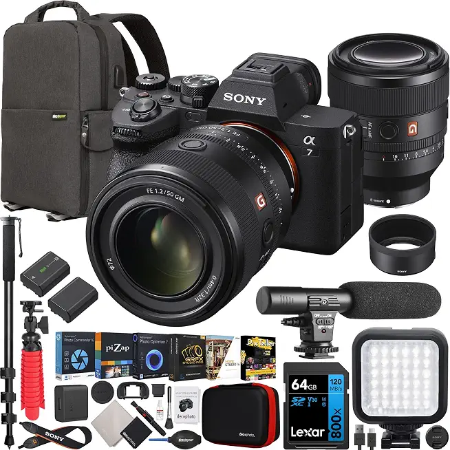 Sony a7 IV Full Frame Mirrorless Camera Body with FE 50mm F1.2 GM G Master - B0B1W2XT69