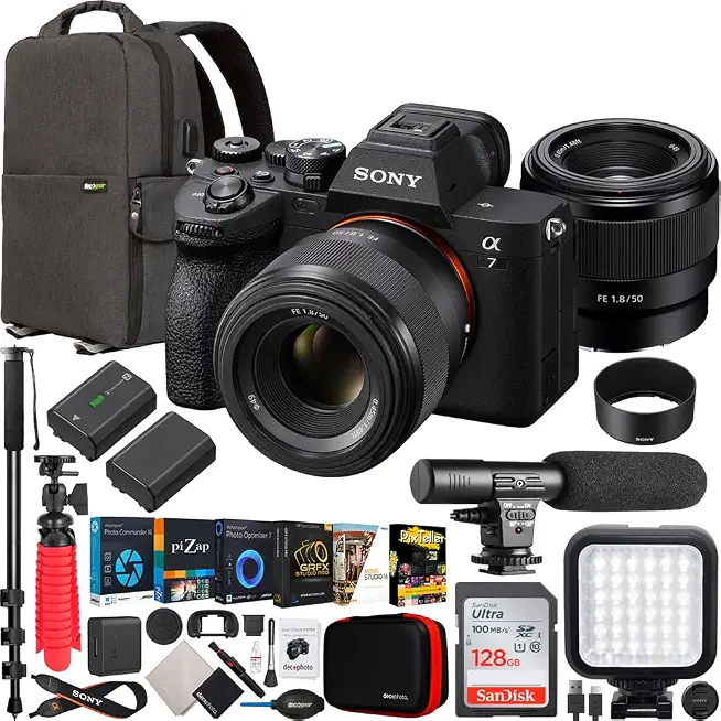 Sony a7 IV Full Frame Mirrorless Camera Body with FE 50mm F1.8 Full Frame E-Mount - B0B1VWDCX8