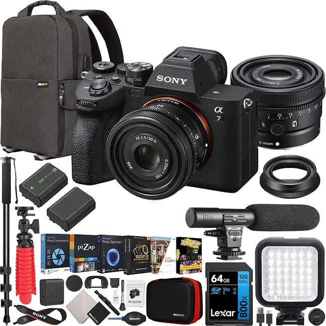 Sony a7 IV Full Frame Mirrorless Camera Body with FE 50mm F2.5 G Ultra Compact - B0B1VZHG9H