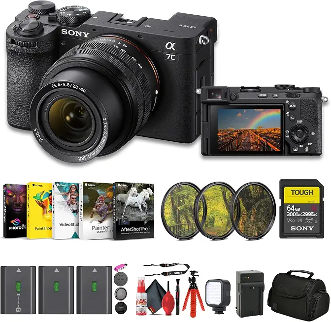 Sony a7C II Mirrorless Camera with 28-60mm Lens (ILCE-7CM2L/B) + 64GB SF-G Tough Card + - B0CPYSZ6RZ