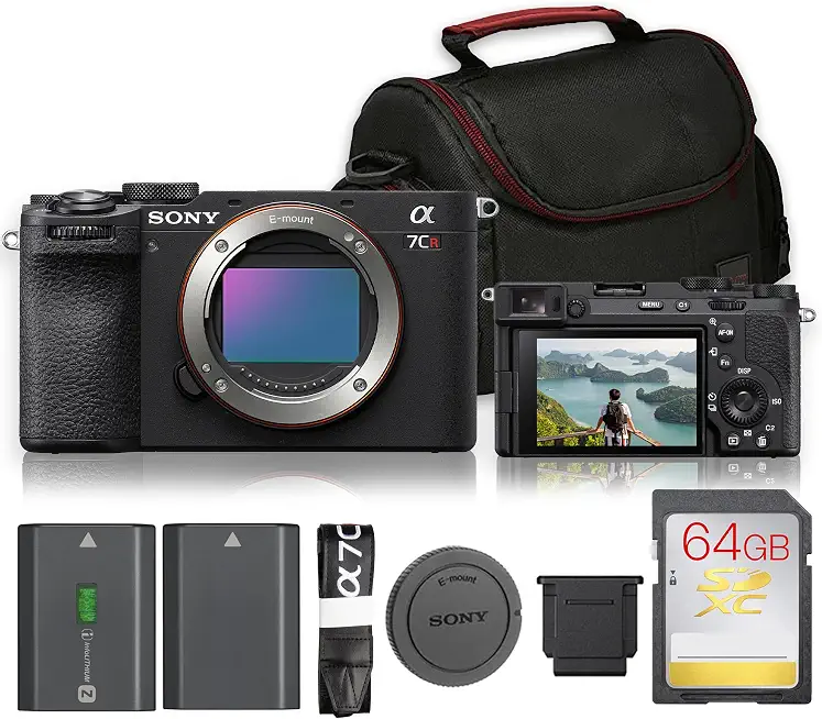 Sony a7CR Mirrorless Camera 61MP & Battery & Bag (Black) Bundle - B0H1ND1DKG