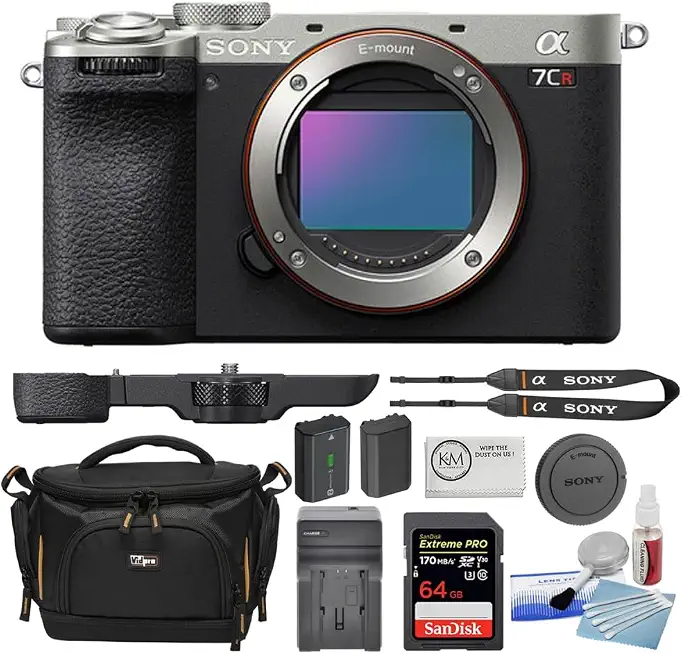 Sony a7CR Mirrorless Camera | Silver Bundled with 64GB Memory Card + Battery Charger + - B0CQDHCR69