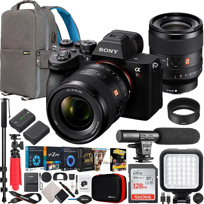 Sony a7R V Full Frame Mirrorless Camera Body with FE 35mm F1.4 GM G Master - B0BNLPHR77