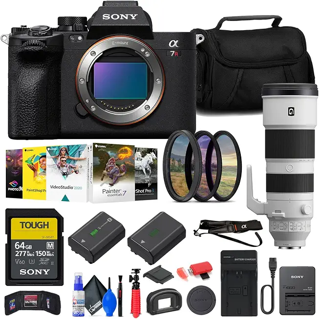 Sony a7R V Mirrorless Camera (ILCE7RM5/B) FE 200-600mm Lens (SEL200600G) + 64GB Memory Card + - B0BYKWWVKC
