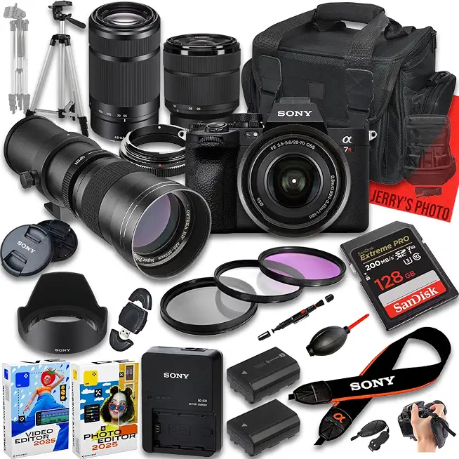Sony a7R V Mirrorless Camera with FE 28-70mm f/3.5-5.6 & E 55-210mm f/4.5-6.3 & 420-800mm - B0FTBTX3BF