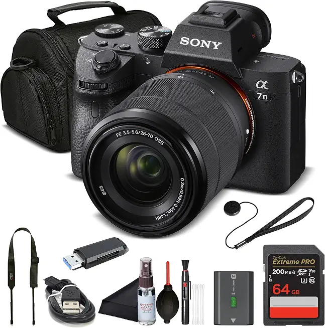 Sony Alpha 7 III Mirrorless Camera with 28-70mm Lens & Card Reader Bundle - B0CS6XJRF9