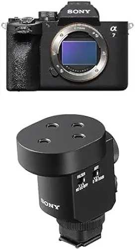 Sony Alpha 7 IV Full-Frame Mirrorless Interchangeable Lens Camera,Body Only, Black + Sony Digital Shotgun - B0CDYH6PV5