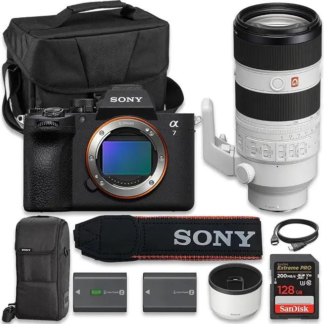 Sony Alpha 7 V Full-Frame Hybrid Mirrorless Camera with Sony FE 70-200mm f/2.8 GM OSS - B0GYVC76VZ