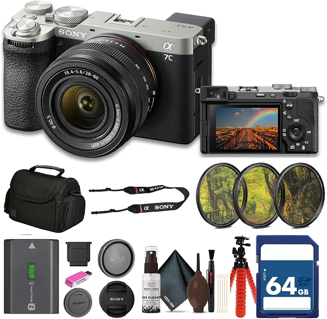 Sony Alpha 7C II Camera with 28-60mm Lens (Silver) Bundle - B0FJHNZLBQ